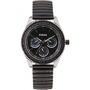 Correa de reloj Fossil ES2954 Acero inoxidable Negro 18mm