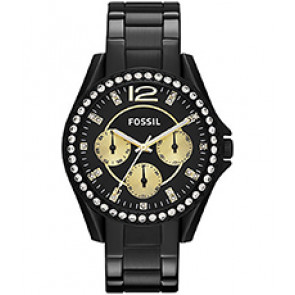 Correa de reloj Fossil ES3205 Acero inoxidable Negro 18mm
