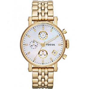 Correa de reloj Fossil ES3383 Acero inoxidable Chapado en oro 18mm