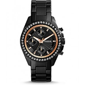 Correa de reloj Fossil ES3596 Acero inoxidable Negro 18mm