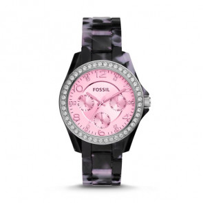 Correa de reloj Fossil ES4014 Acero inoxidable Negro 18mm