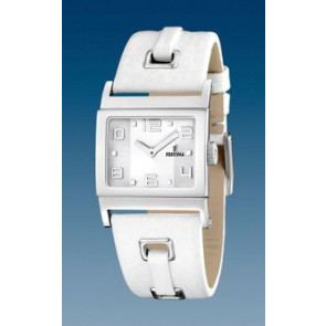 Correa de reloj Festina F16475-1 / F16475-4 / F16325 Cuero Blanco 24mm