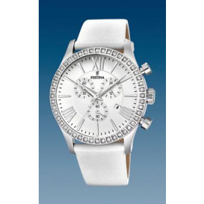 Correa de reloj Festina F16590-7 / F16590-8 Cuero Blanco 21mm