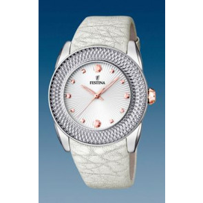 Correa de reloj Festina F16591-A Cuero Crema blanca 24mm