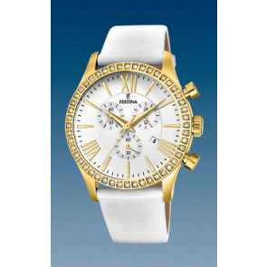 Correa de reloj Festina F16605-7 Cuero Crema blanca 21mm