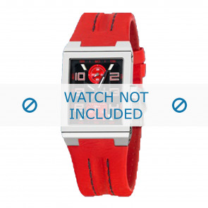 Festina correa de reloj F16224-8 Cuero Rojo 14mm + costura negro