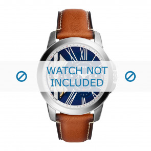 Fossil correa de reloj ME1161 Cuero Marrón 22mm + costura blanca