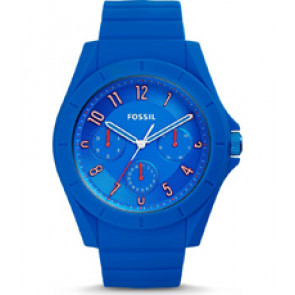 Correa de reloj (Combinación de correa + caja) Fossil FS5219 Silicona Azul