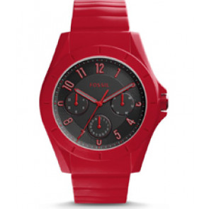 Correa de reloj (Combinación de correa + caja) Fossil FS5289 Silicona Rojo 22mm