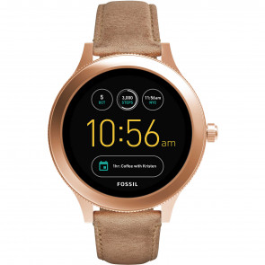 Correa de reloj Fossil FTW6005 Cuero Beige 18mm