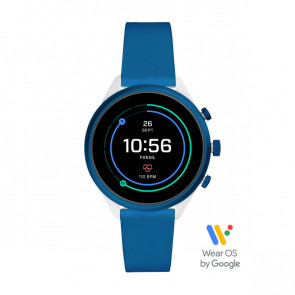 Correa de reloj Reloj inteligente Fossil FTW6051 Silicona Azul 18mm