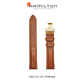 Correa de reloj Hamilton H600.243.100 / H24301511 Cuero Marrón 17mm