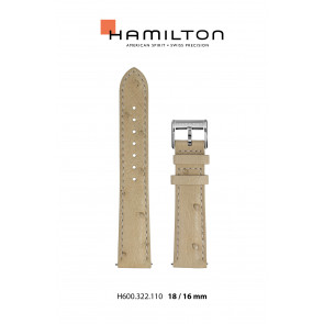 Correa de reloj Hamilton H001.32.215.840.01 / H690322110 Cuero Beige 18mm