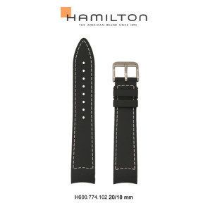 Correa de reloj Hamilton H600.774.102 Caucho Marrón 20mm