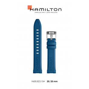 Correa de reloj Hamilton H690.823.104 / H82345341 Caucho Azul 20mm