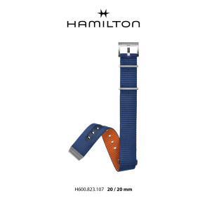 Correa de reloj Hamilton H690823107 Nylon/perlón Azul 20mm