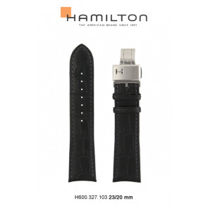 Correa de reloj Hamilton H32716533 / H327160 Cuero Negro 23mm