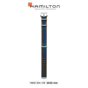 Correa de reloj Hamilton H694354105 Nylon/perlón Multicolor 22mm