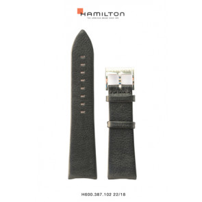 Correa de reloj Hamilton H38755731 Cuero Negro 22mm