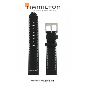 Correa de reloj Hamilton H690645102 Cuero Negro 20mm