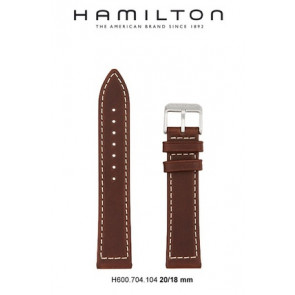 Correa de reloj Hamilton H644550 / H001.64.455.533.01 Cuero Marrón 20mm