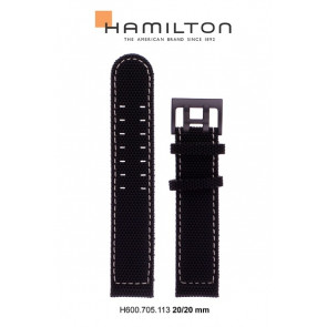 Correa de reloj Hamilton H705751 / H001.70.575.733.11 / H600.705.113 Cuero/Textil Negro 20mm