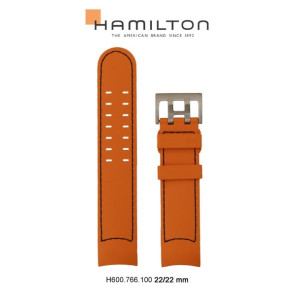 Correa de reloj Hamilton H691.766.100 / H691766100 Caucho Naranja 22mm