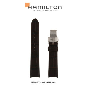 Correa de reloj Hamilton H600.773.107 Cuero Marrón 18mm