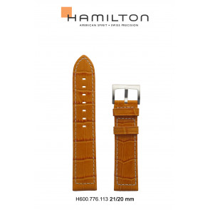 Correa de reloj Hamilton H690.776.113 Cuero Marrón 21mm