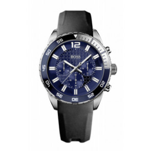 Correa de reloj Hugo Boss HB-172-1-14-2493 Cuero/Plástico Negro 22mm