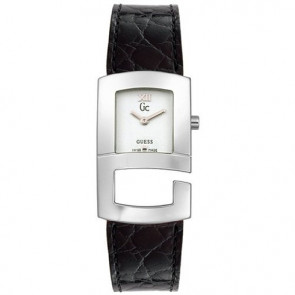 Guess correa de reloj I20018L1 / 20018L1 Cuero Negro + costura negro