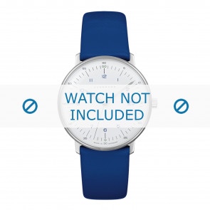 Correa de reloj Junghans 047/4540.00 Cuero Azul 18mm