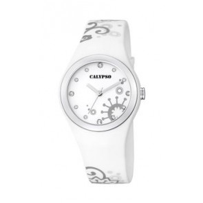 Correa de reloj (Combinación de correa + caja) Calypso K5631-1 Plástico Blanco