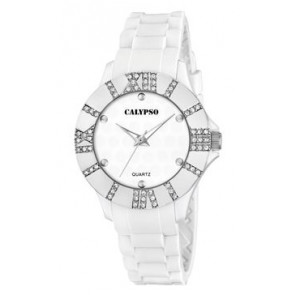 Correa de reloj Calypso K5649-1 Caucho Blanco