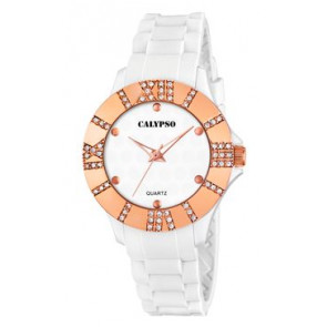 Correa de reloj Calypso K5649-3 Caucho Blanco