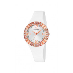 Correa de reloj Calypso K5659.1 Caucho Blanco 25mm