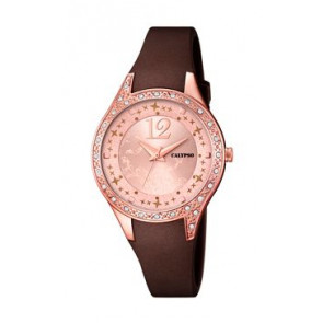 Correa de reloj Calypso K5660-3 Caucho Marrón 16mm