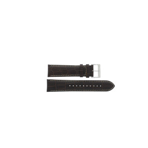 Seiko correa de reloj 8T67-00A0-SSB181P1 Piel de cocodrilo Marrón 20mm + costura blanca