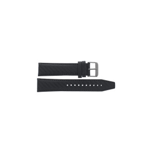 Correa de reloj Seiko V175-0DM0 / SSC499P1 / L0G9011N0 Cuero Negro 22mm