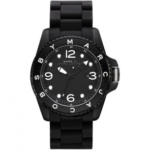 Correa de reloj Marc by Marc Jacobs MBM2570 Acero/Silicona Negro 24mm