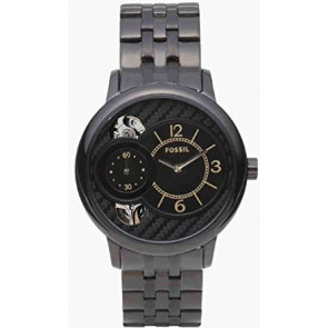 Correa de reloj Fossil ME1100 Acero inoxidable Negro 18mm