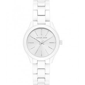 Correa de reloj Michael Kors MK3908 Acero inoxidable Blanco 16mm