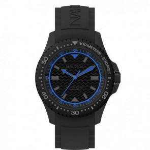 Nautica correa de reloj NAPMAU007 Silicona Negro 22mm