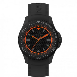 Nautica correa de reloj NAPMAU008 Silicona Negro 22mm