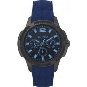 Nautica correa de reloj NAPSDG004 Silicona Azul  22mm + costura azul