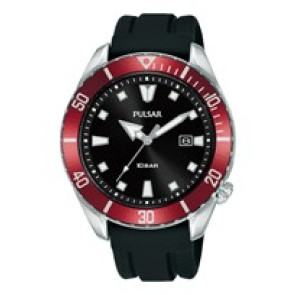 Correa de reloj Pulsar VJ32-X303 / PG8311X1 Caucho Negro 20mm
