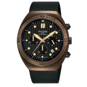 Correa de reloj Pulsar VD53-X307 / PT3984X2 / PHA152X Milanesa Negro