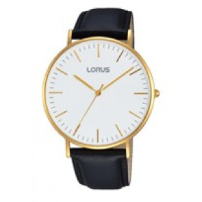 Lorus correa de reloj RH882BX9 / VJ21 X071 / RHG053X Cuero Negro 20mm + costura negro