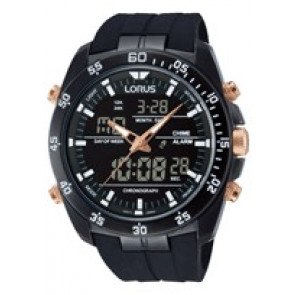 Correa de reloj Lorus RW615AX9 / Z021-X007 / RHG018X Caucho Negro 13mm