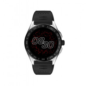 Correa de reloj Reloj inteligente Tag Heuer SAR8A80/0 / FT6045 Caucho Negro 18mm